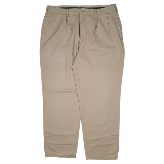 POLO RALPH LAUREN Andrew Pant Double Pleated Vintage 90s Chino Trousers Cream Mens W38 L30