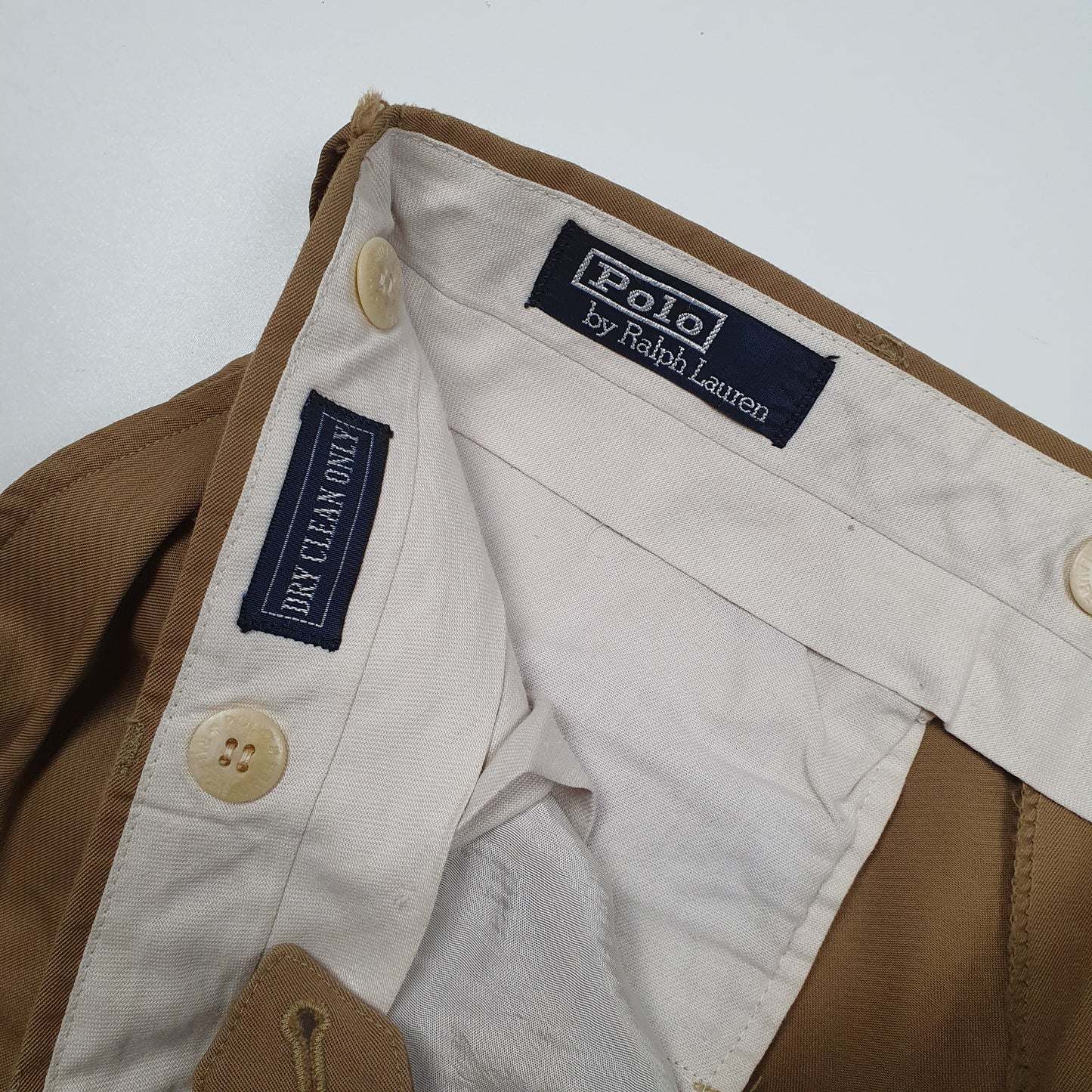 POLO RALPH LAUREN Formal Pant Silk Chino Trousers Beige Mens W32 L32