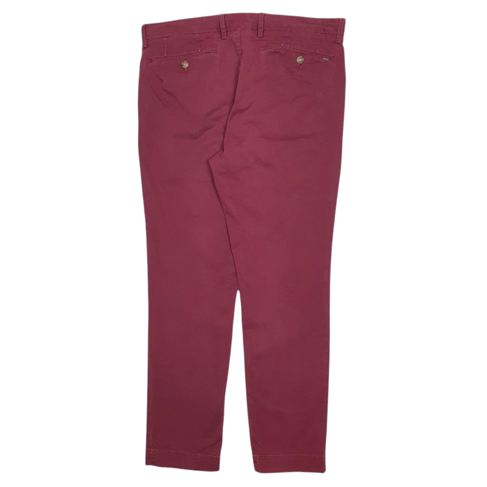 POLO RALPH LAUREN Chino Trousers Burgundy Mens W35 L32