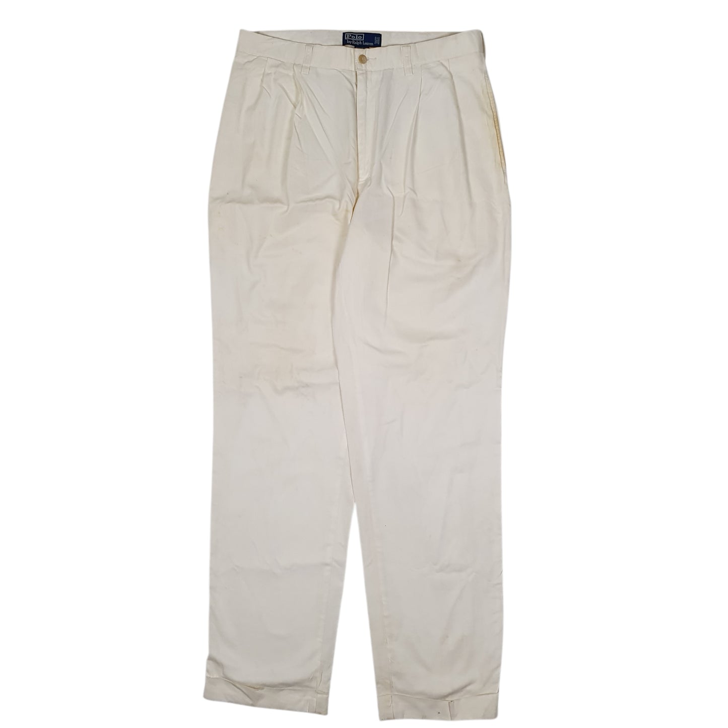 POLO RALPH LAUREN Hammond Pant Chino Trousers Pleated White Mens W34 L34