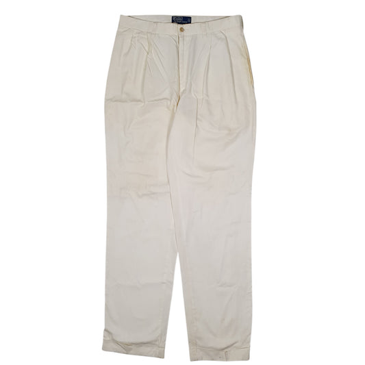 POLO RALPH LAUREN Hammond Pant Chino Trousers Pleated White Mens W34 L34