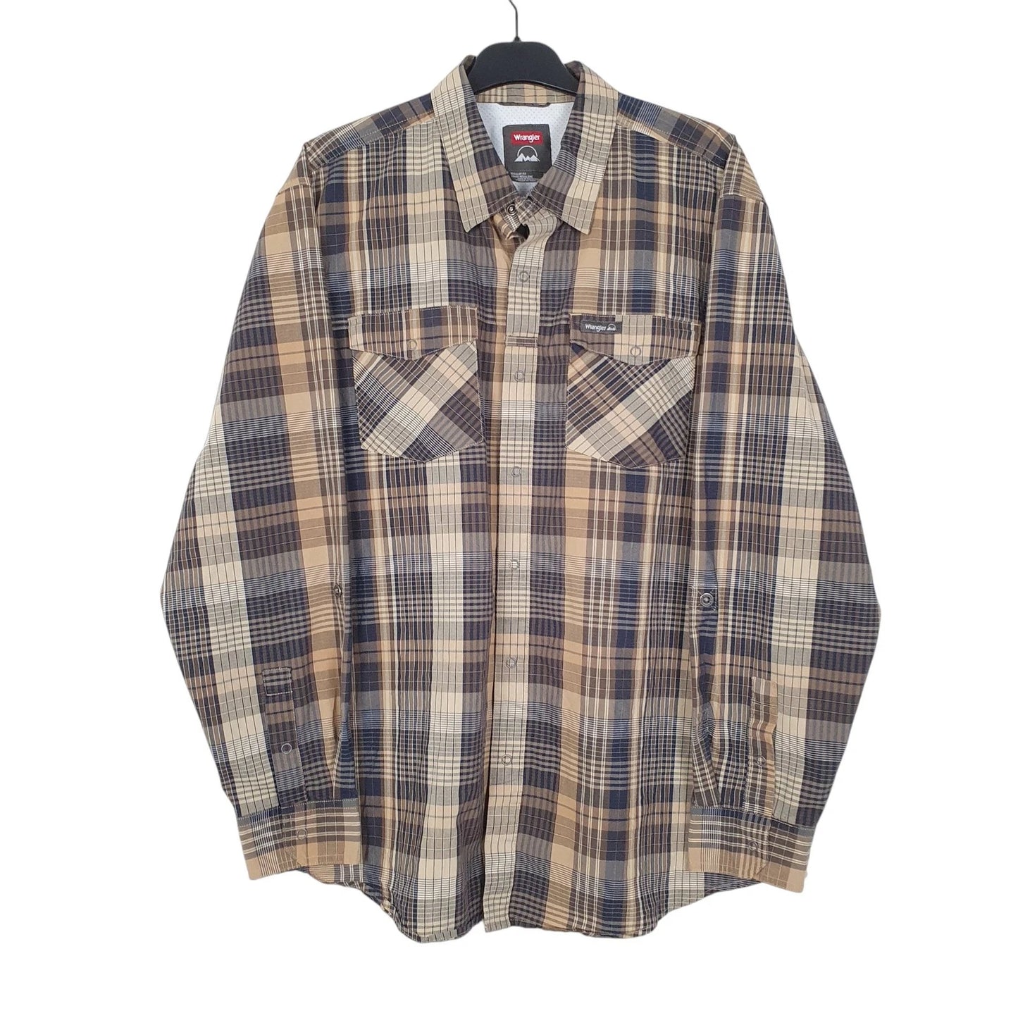 Wrangler Long Sleeve Regular Fit Check Cotton Blend Shirt Mens XL