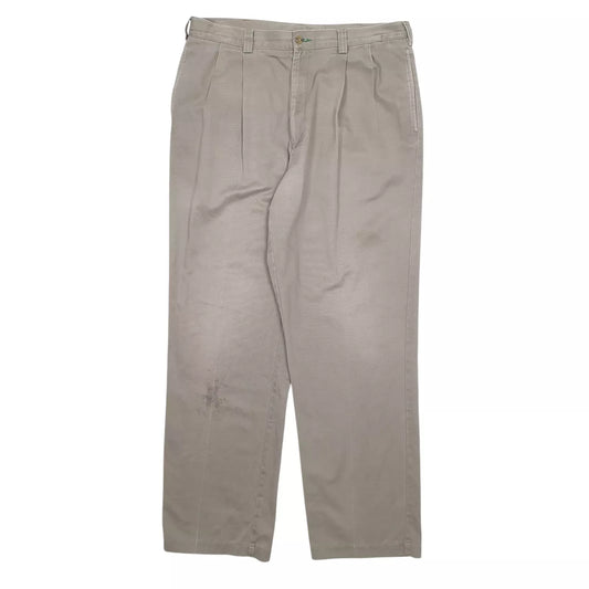 Mens Tommy Hilfiger Double Pleated Grey Chino Cotton  Trousers Mens W36 L32