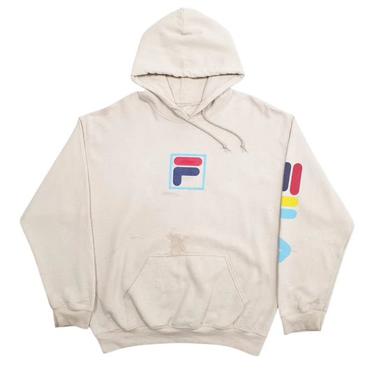 Fila Hoodie Cotton Blend Sweatshirt Jumper Mens L