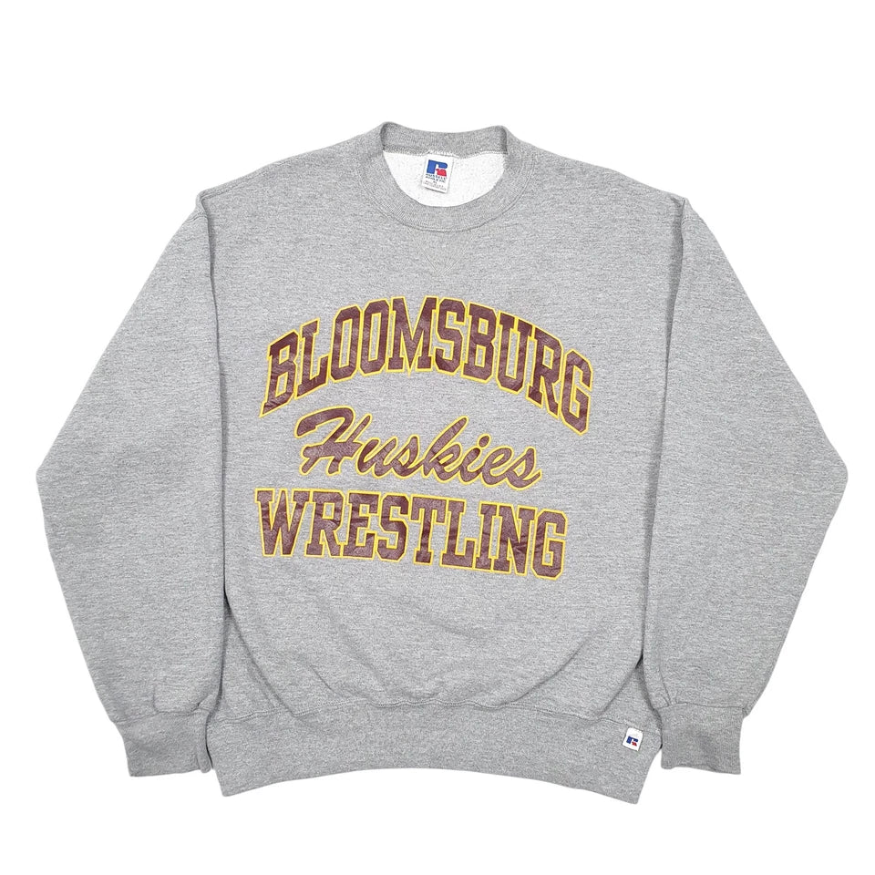 Russell Athletic Vintage Made In USA Bloomsburg Huskies Wrestling Crewneck Cotton Blend Sweatshirt Jumper Mens XL