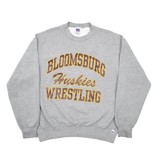 Russell Athletic Vintage Made In USA Bloomsburg Huskies Wrestling Crewneck Cotton Blend Sweatshirt Jumper Mens XL