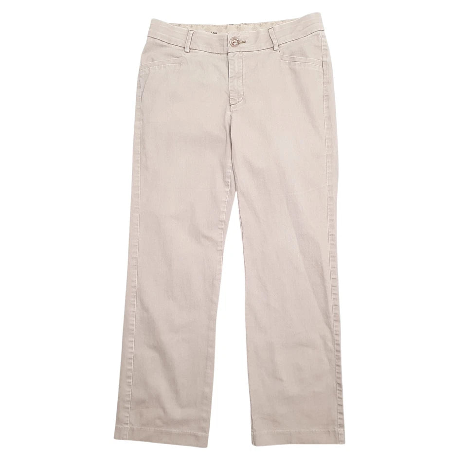 Womens Lee No Gap Waistband Khaki Formal Cotton Blend  Trousers Womens UK10