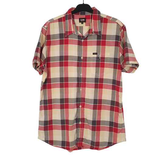Lee Short Sleeve Regular Fit Check Cotton Shirt Mens M