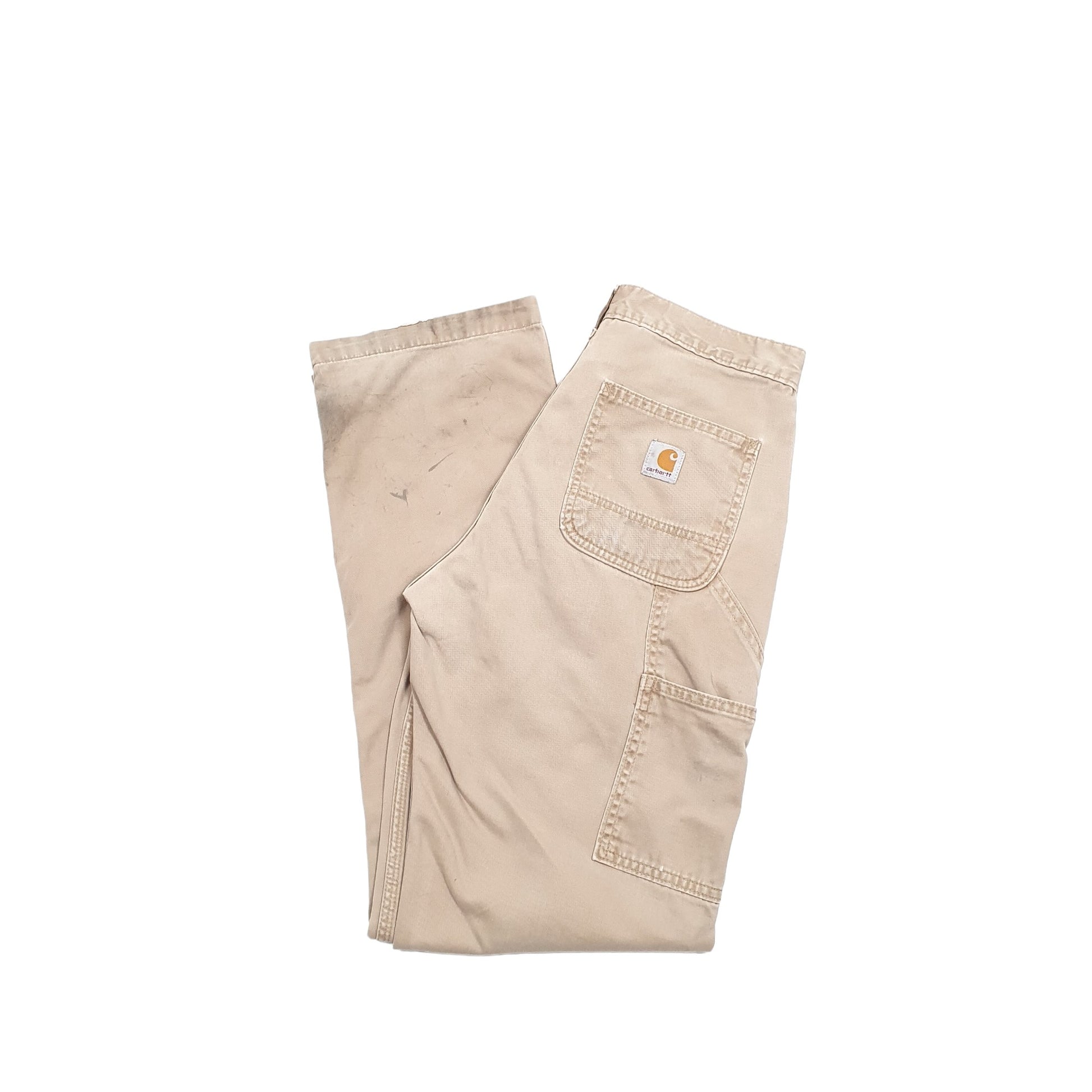 Mens Carhartt Beige Carpenter Trousers W30 L31 Beige