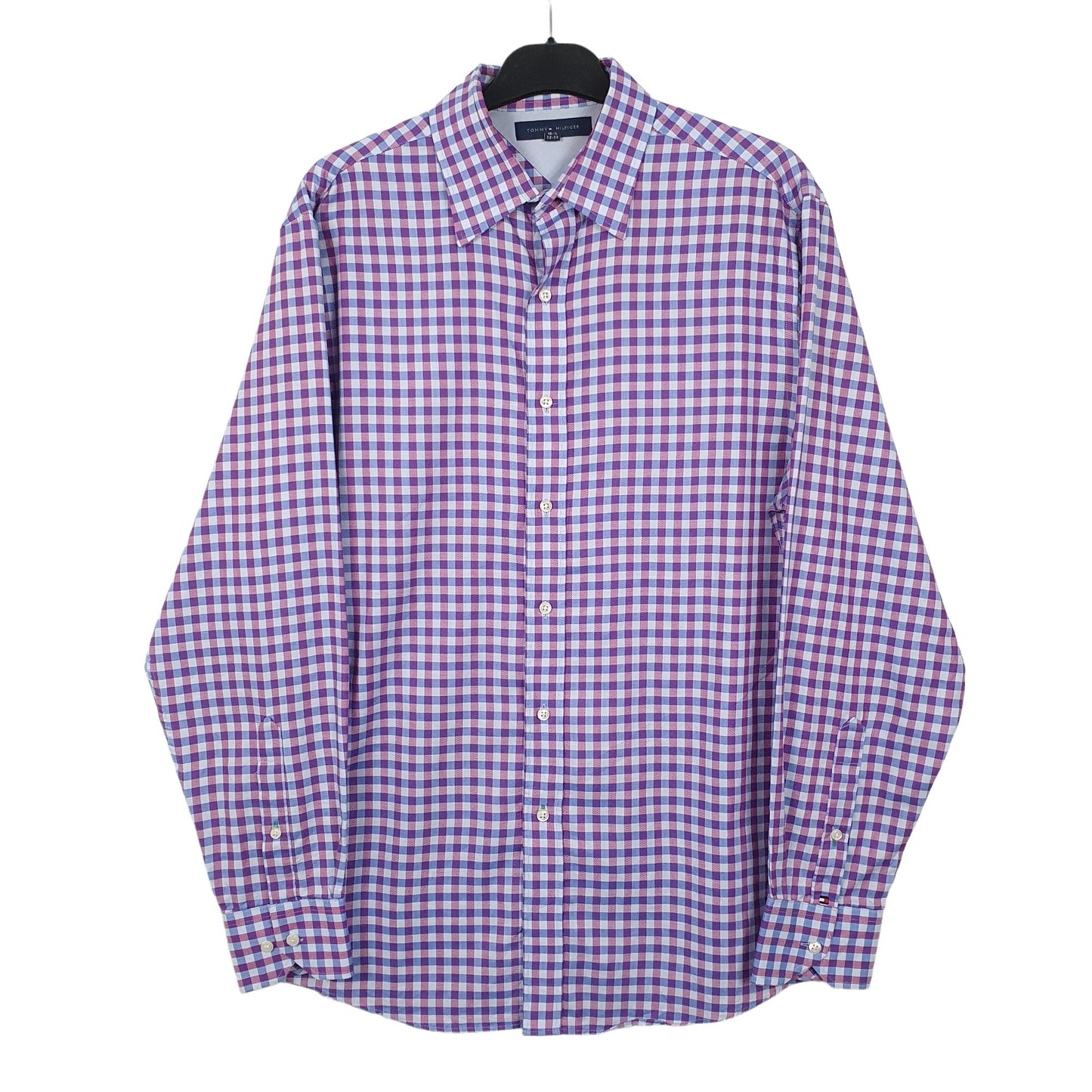 Tommy Hilfiger Long Sleeve Regular Fit Check Shirt Purple