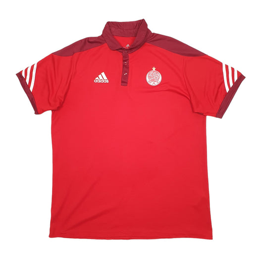 Adidas Wydad AC Football Morocco Short Sleeve Polyester T Shirt Red