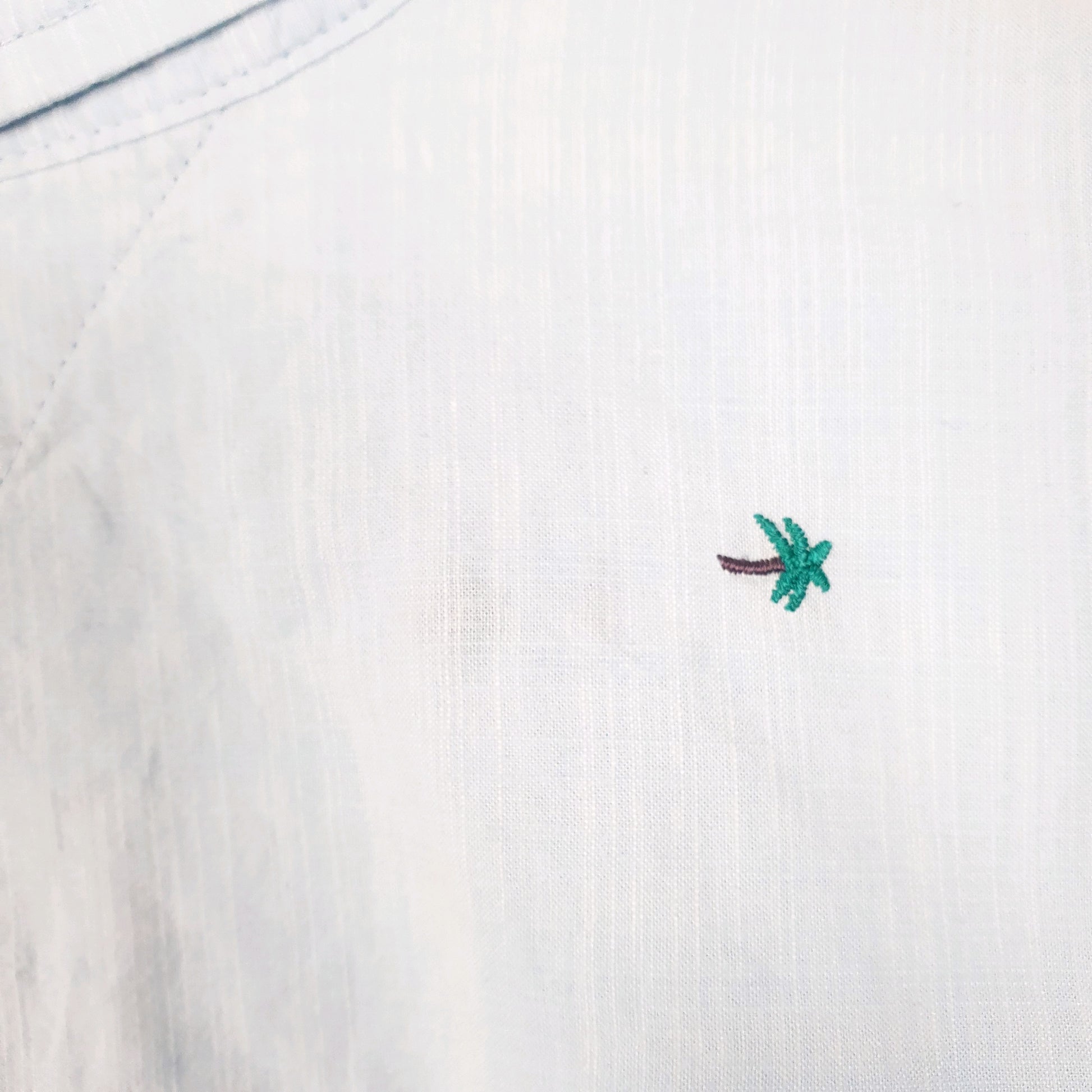 Tommy Hilfiger Palm Trees Long Sleeve Custom Fit Shirt Blue