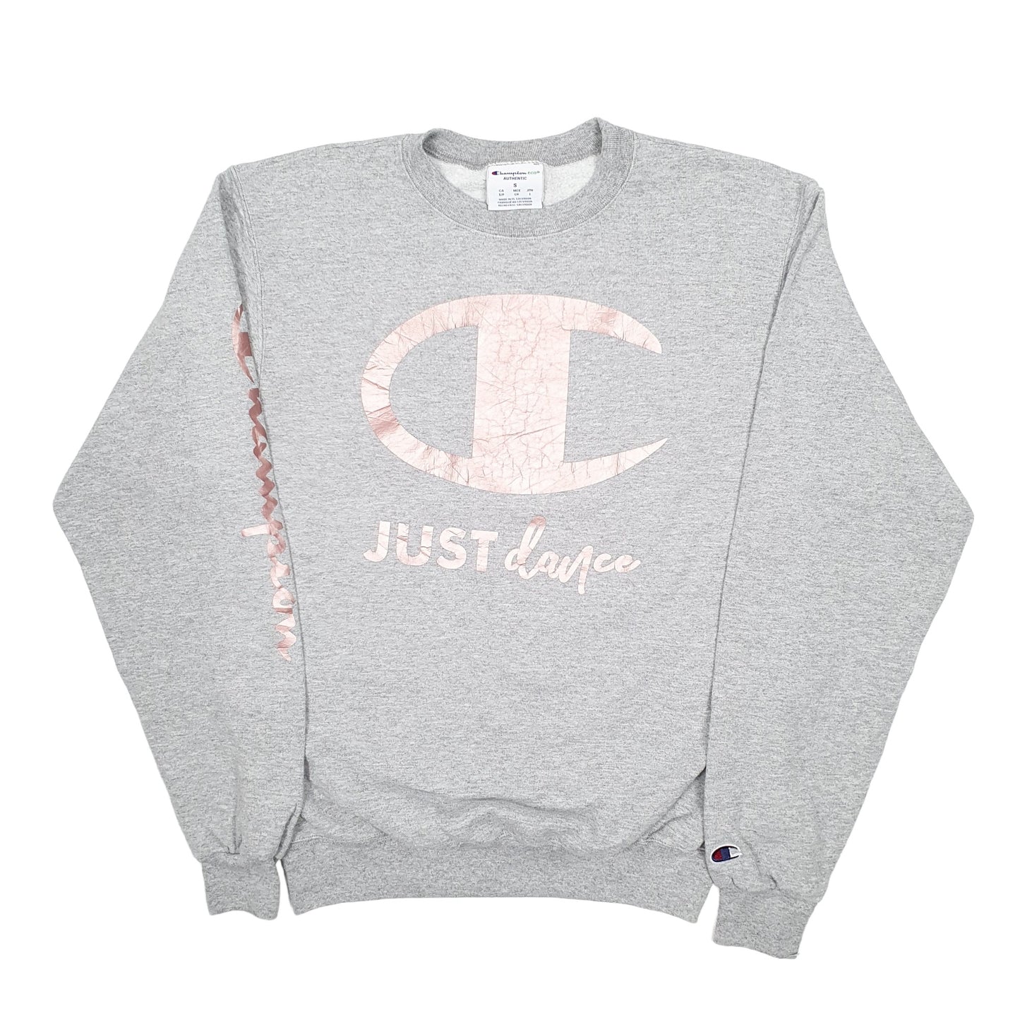 Mens Grey Champion Just Dance Crewneck Jumper