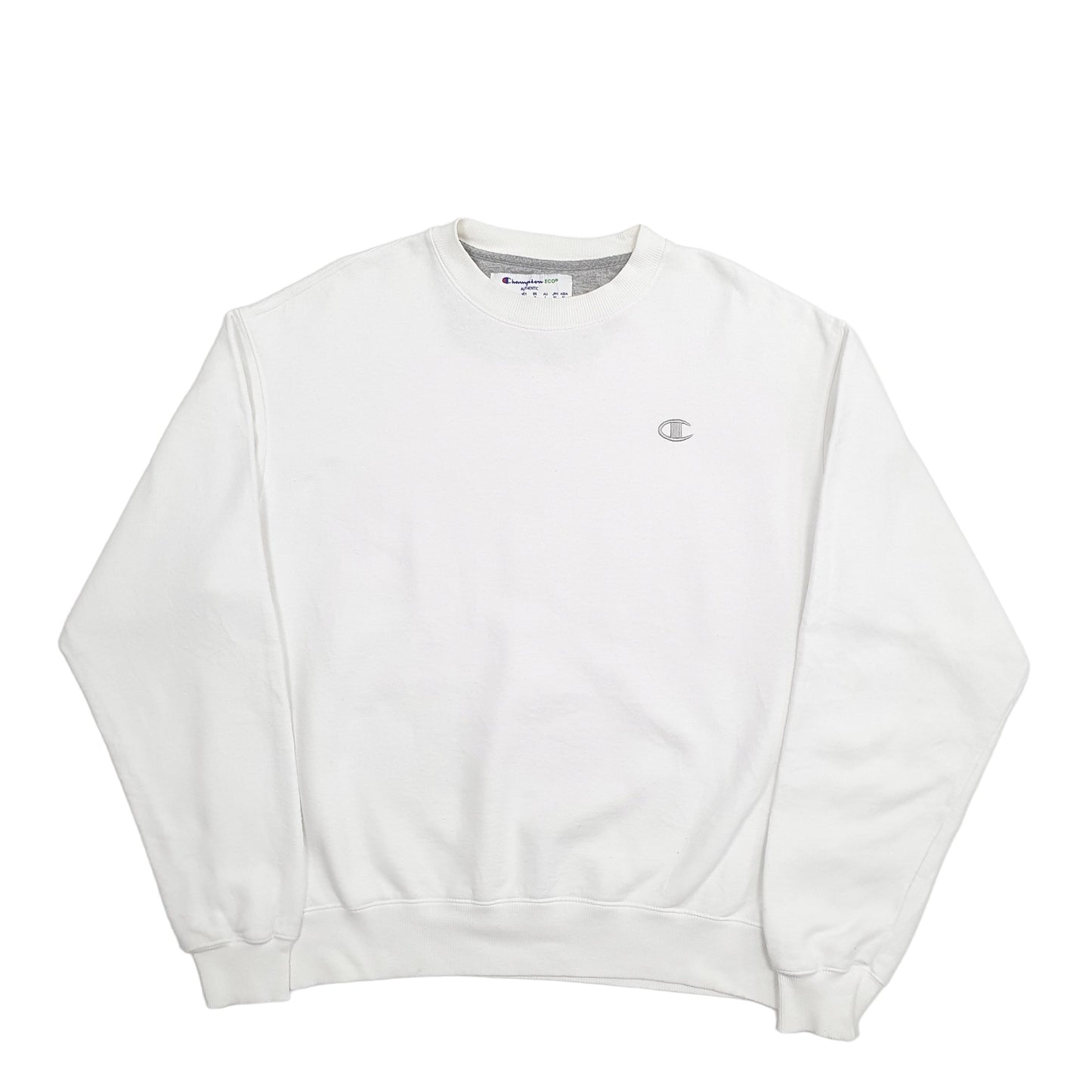 Mens White Champion  Crewneck Jumper