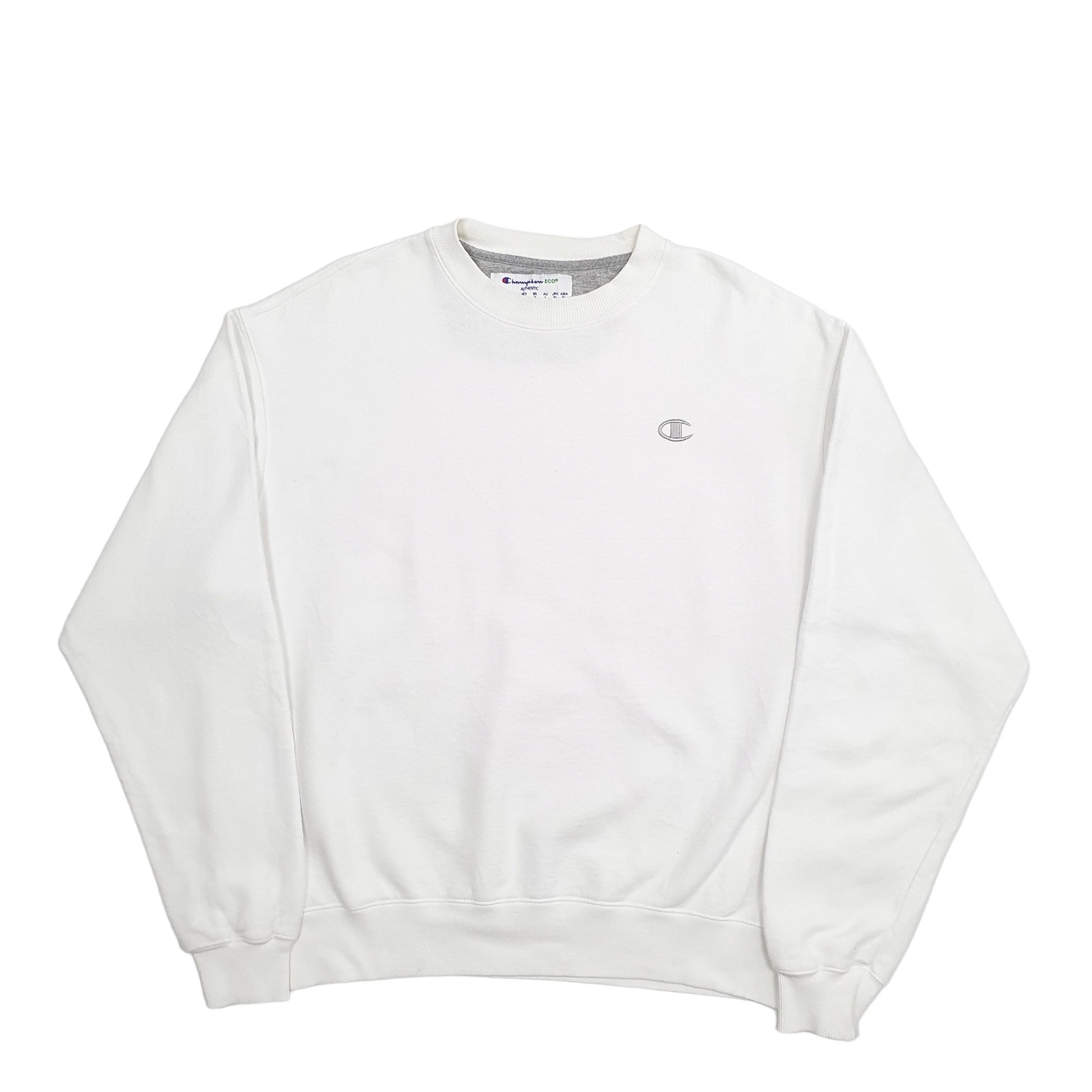 Mens White Champion  Crewneck Jumper