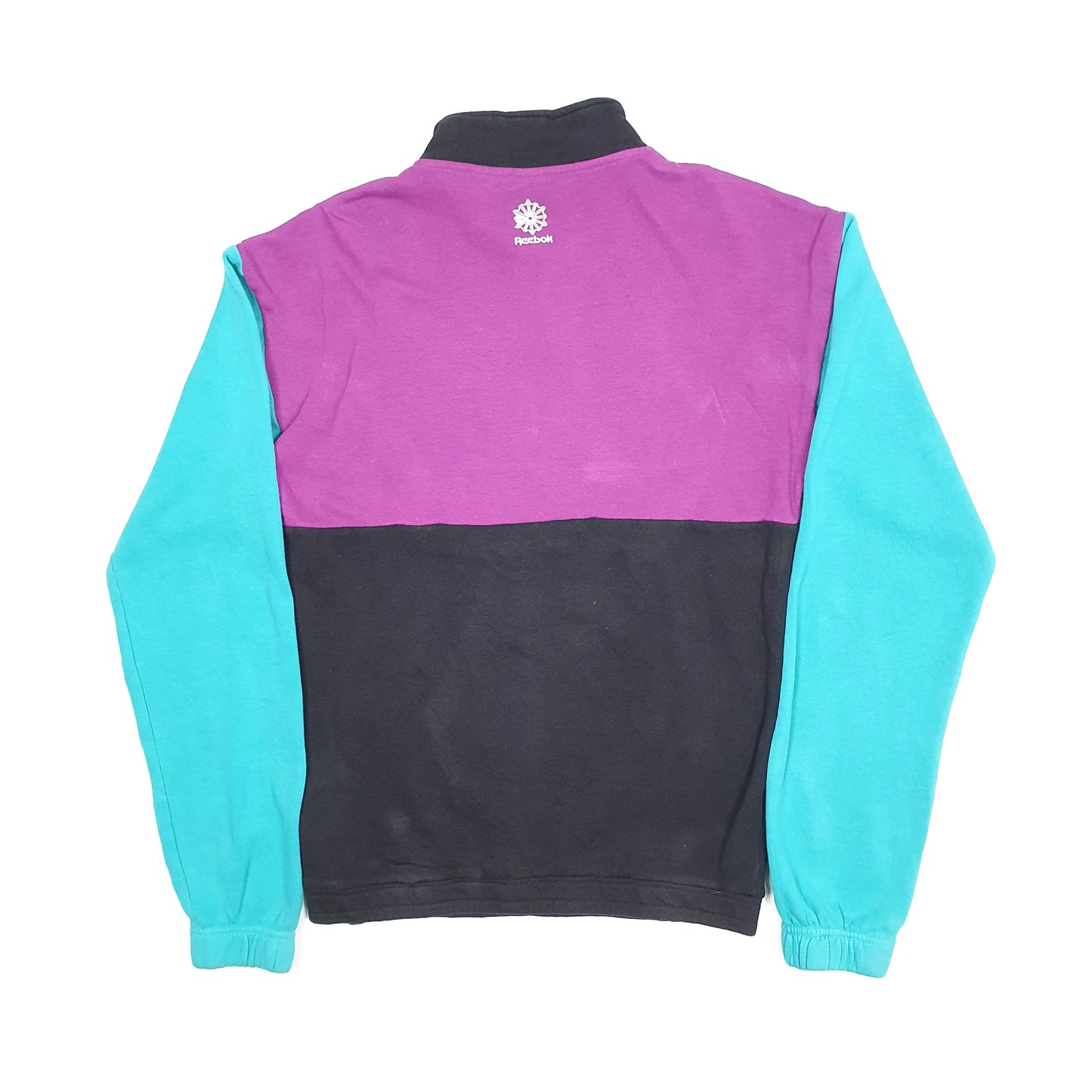 Mens Black Reebok Vintage 1990s Quarter Zip Jumper