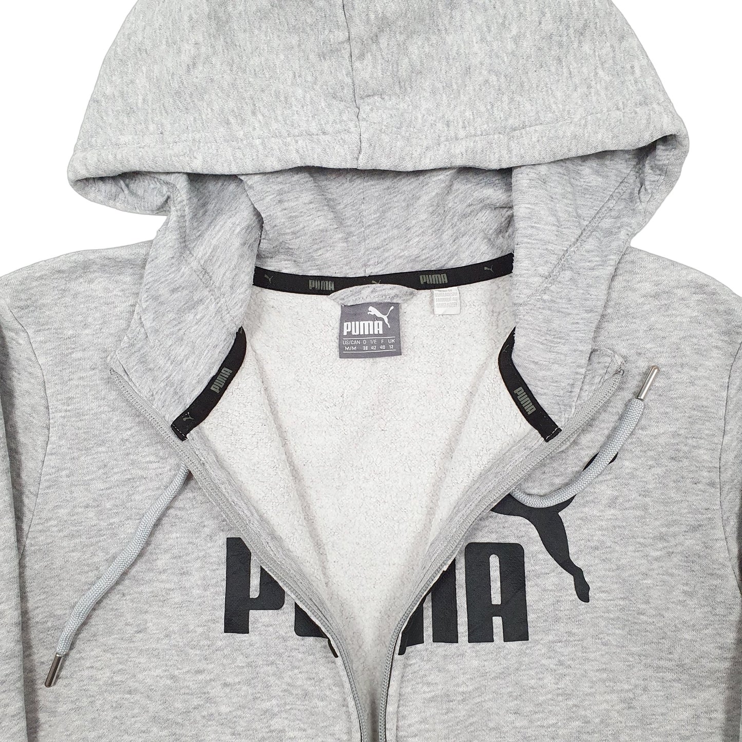 Womens Grey Puma Hoodie Full Zip Jumper