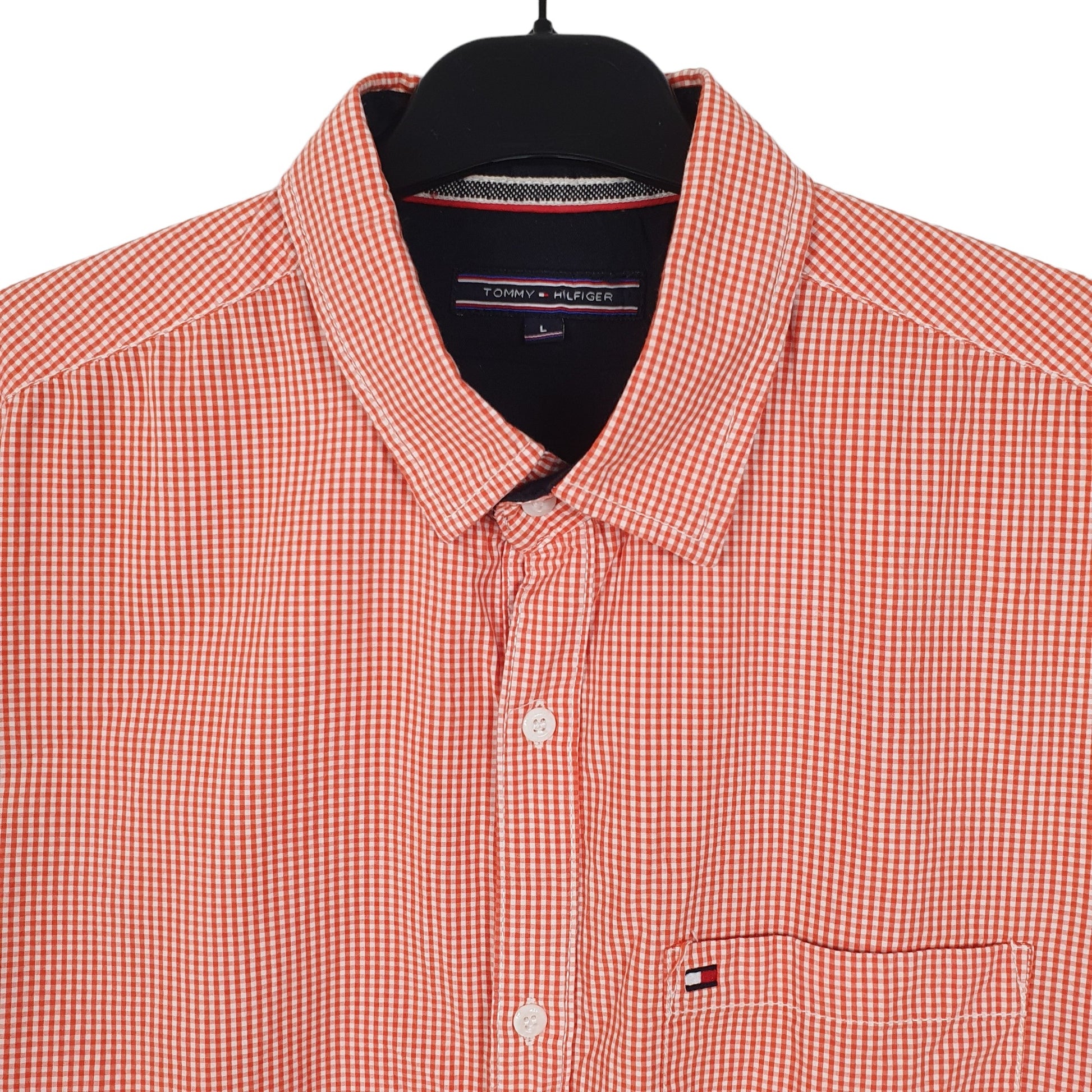 Tommy Hilfiger Long Sleeve Regular Fit Check Shirt Orange