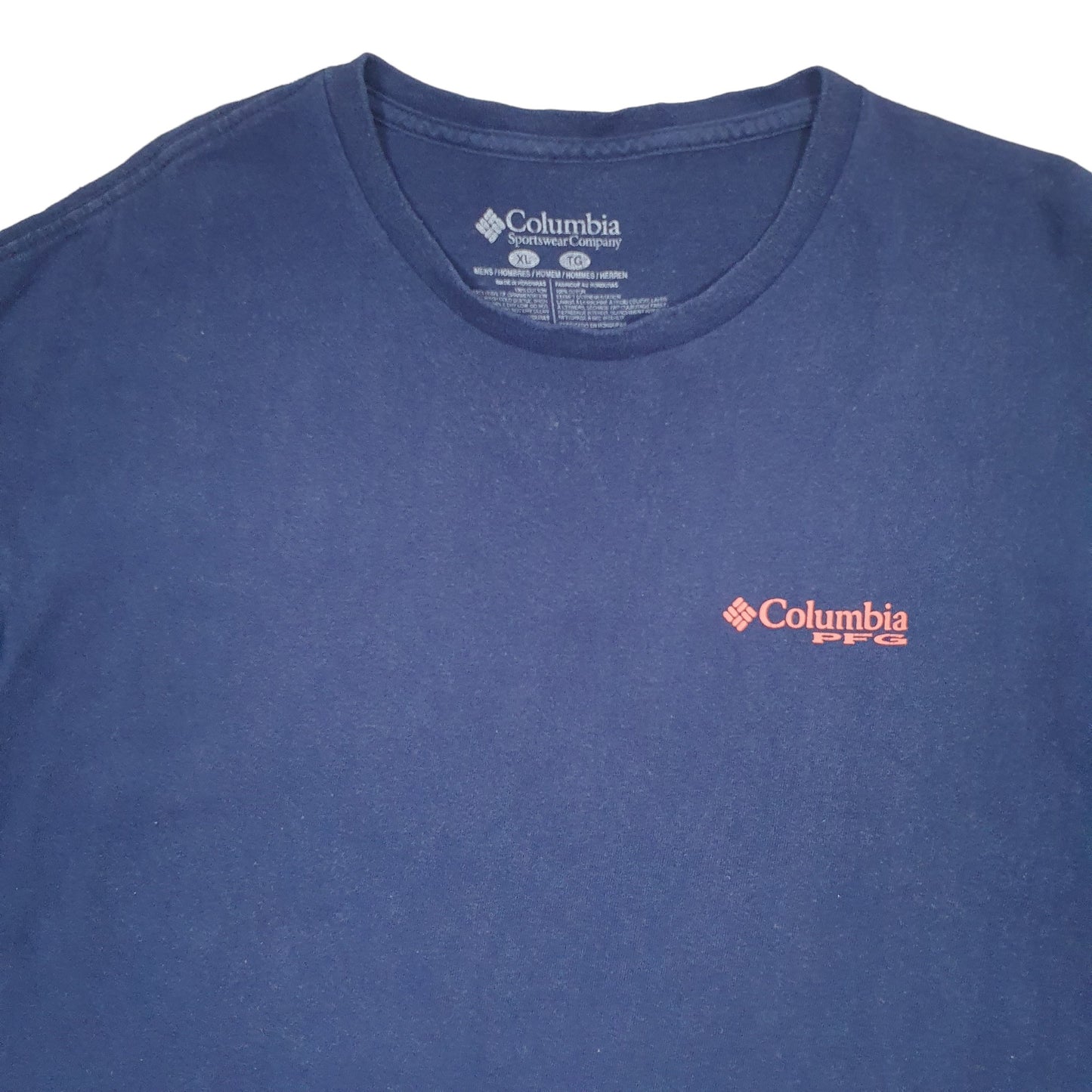 Mens Blue Columbia Sportswear Performance Fishing Gear PFG Short Sleeve T Shirt