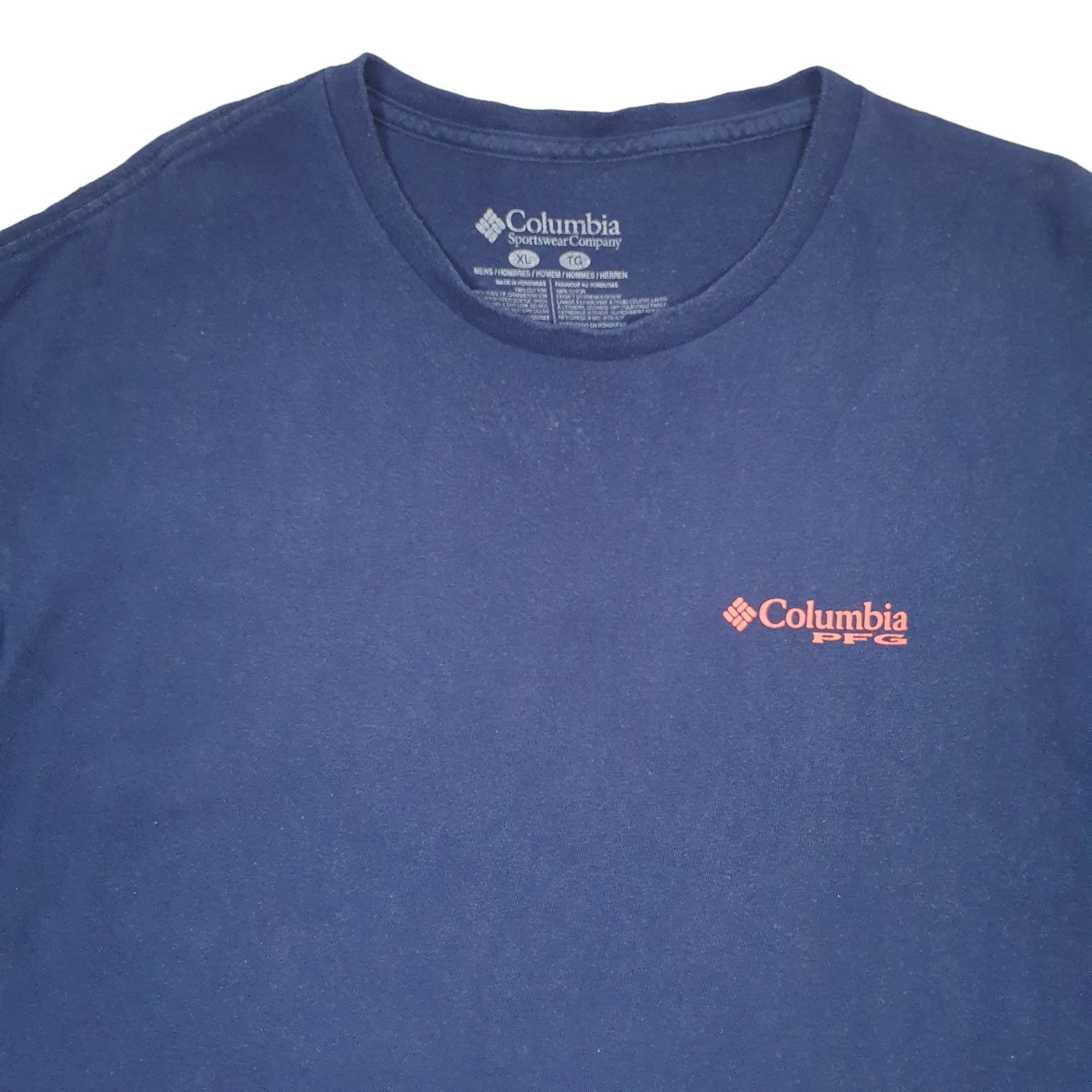 Mens Blue Columbia Sportswear Performance Fishing Gear PFG Short Sleeve T Shirt