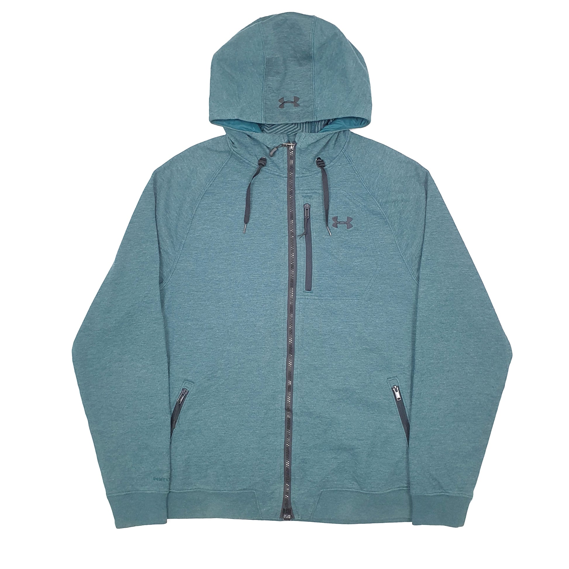 Under Armour Coldgear Infrared Hooded Full Zip Fleece L Blue