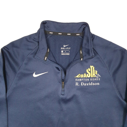 Mens Navy Nike Dri Fit Quarter Zip Jumper