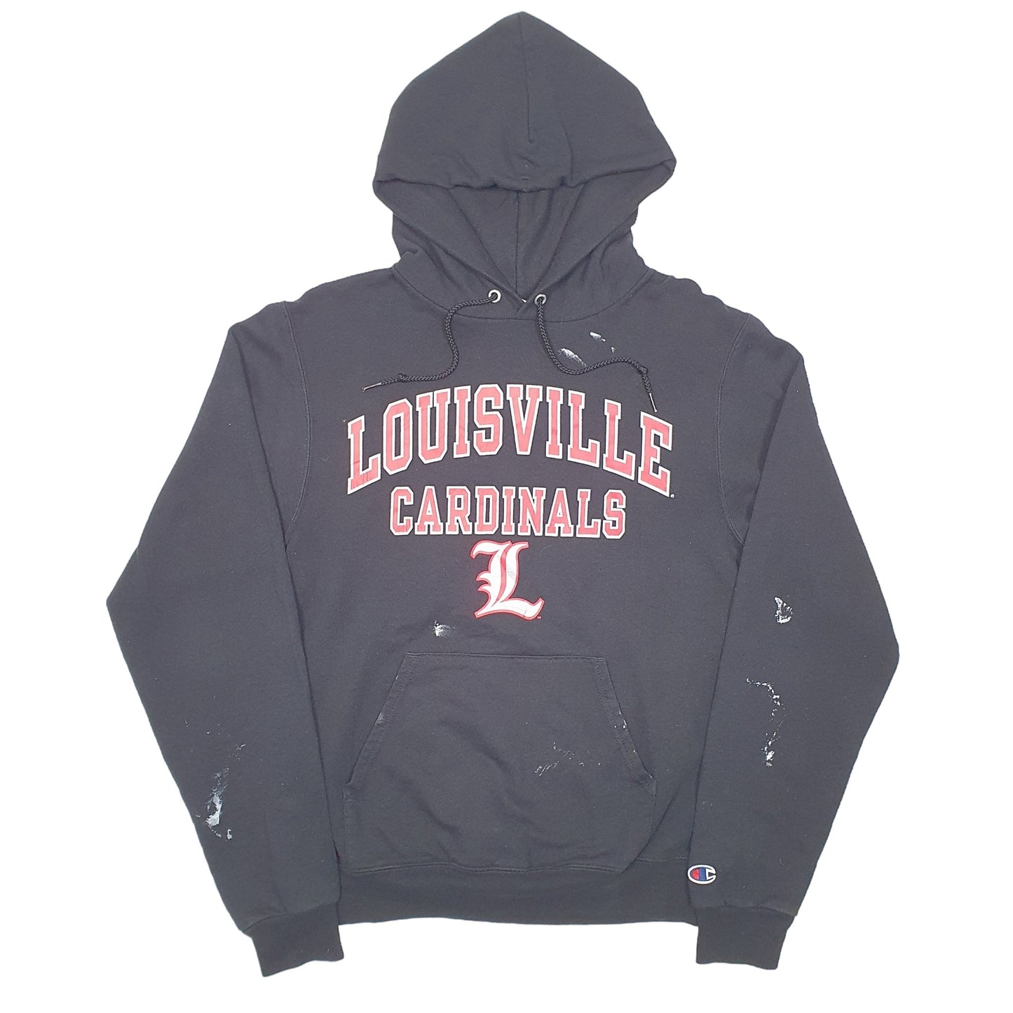 Mens Black Champion Louisville Cardinals American Football Hoodie Jumper