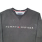 Mens Black Tommy Hilfiger Spellout Crewneck Jumper