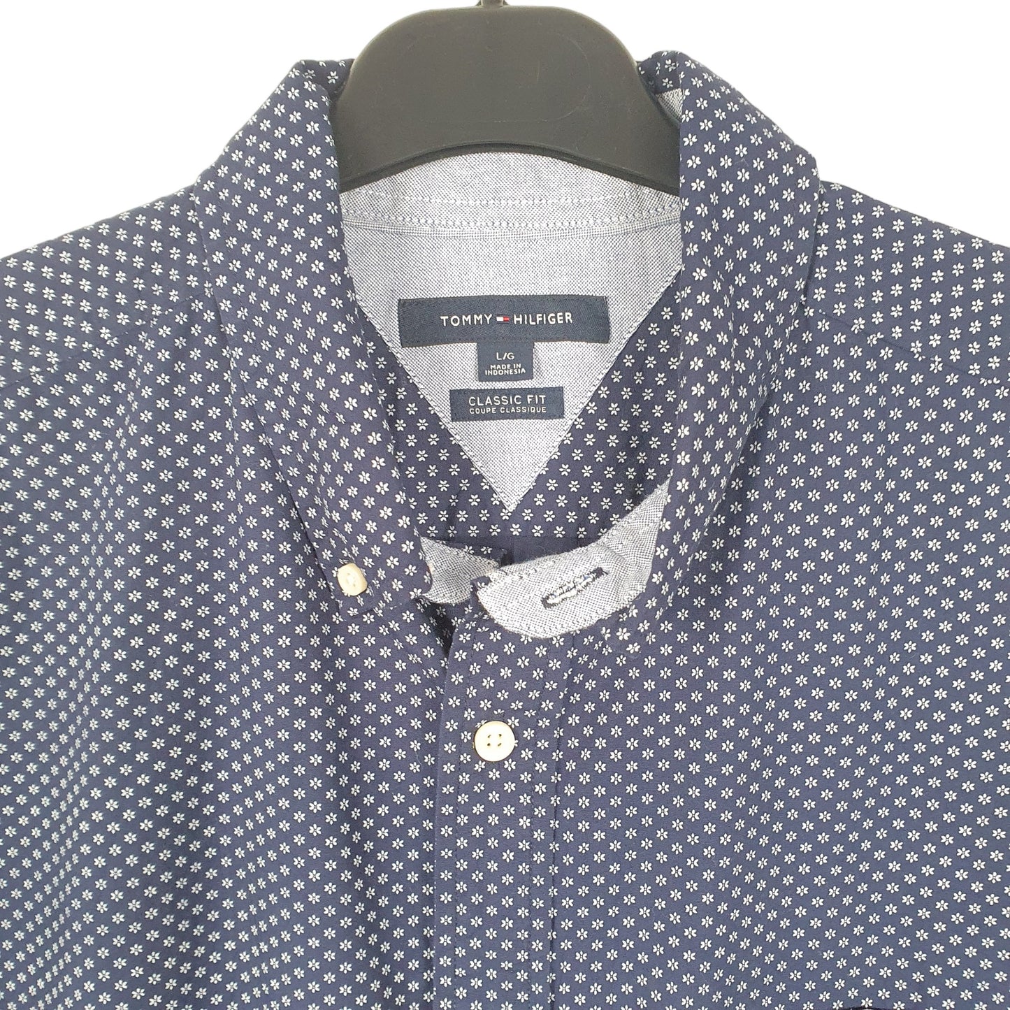 Tommy Hilfiger Floral Long Sleeve Classic Fit Shirt Navy