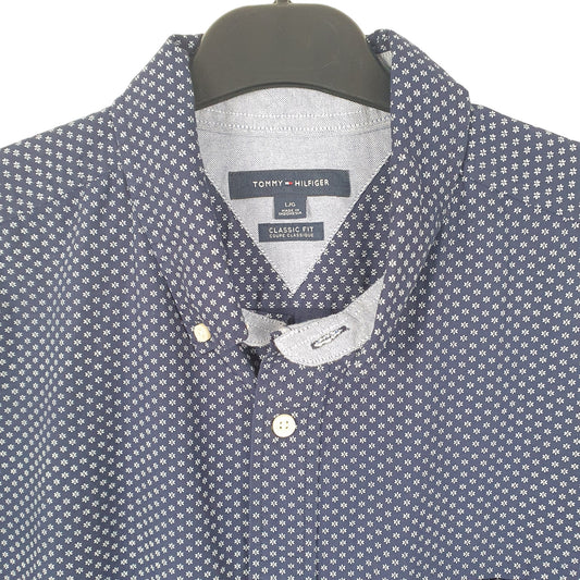 Tommy Hilfiger Floral Long Sleeve Classic Fit Shirt Navy