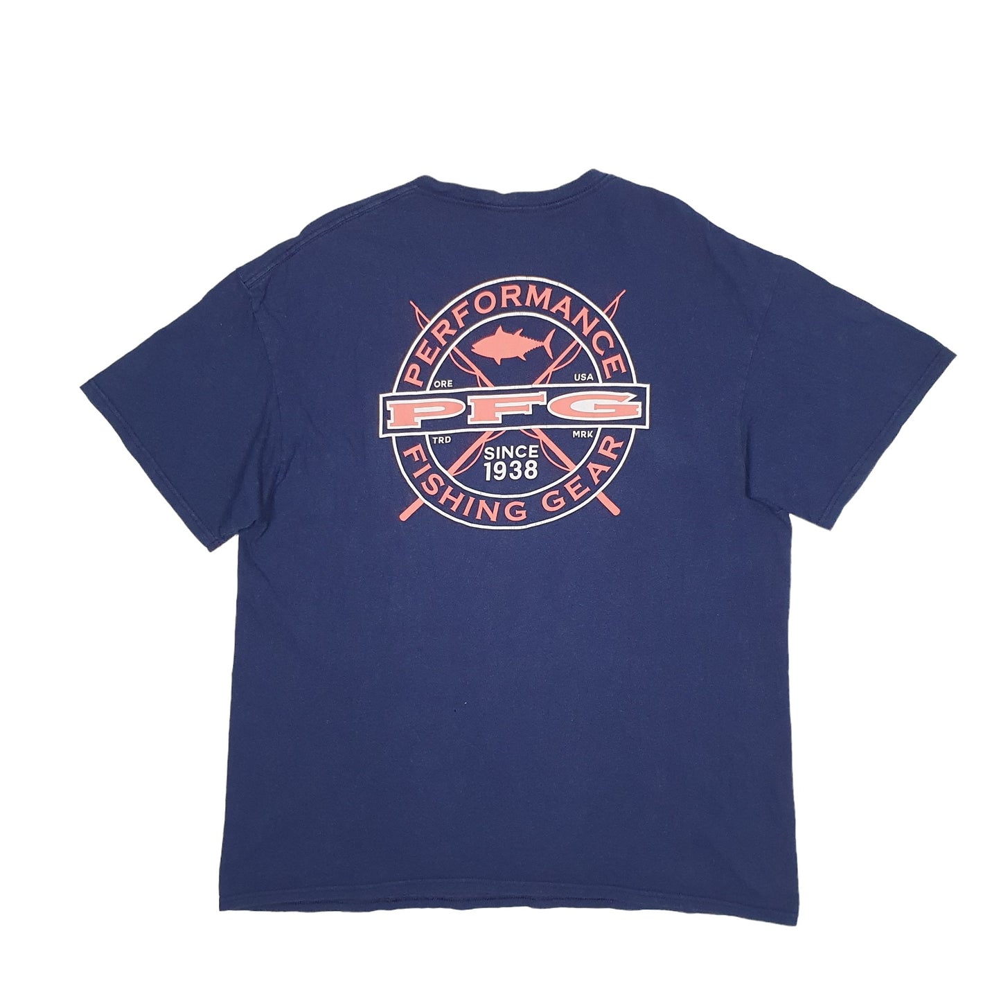 Mens Blue Columbia Sportswear Performance Fishing Gear PFG Short Sleeve T Shirt