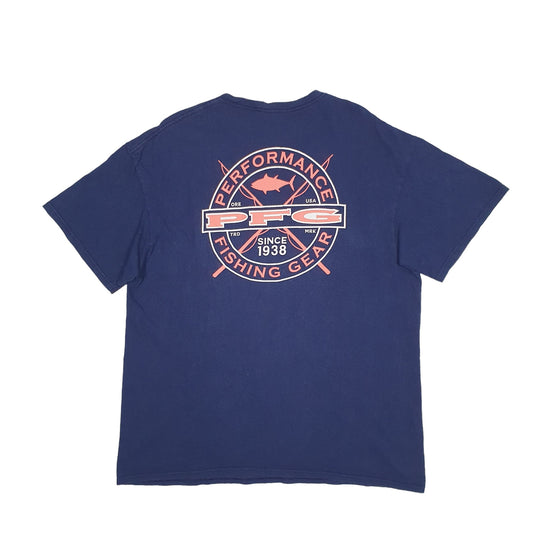 Mens Blue Columbia Sportswear Performance Fishing Gear PFG Short Sleeve T Shirt