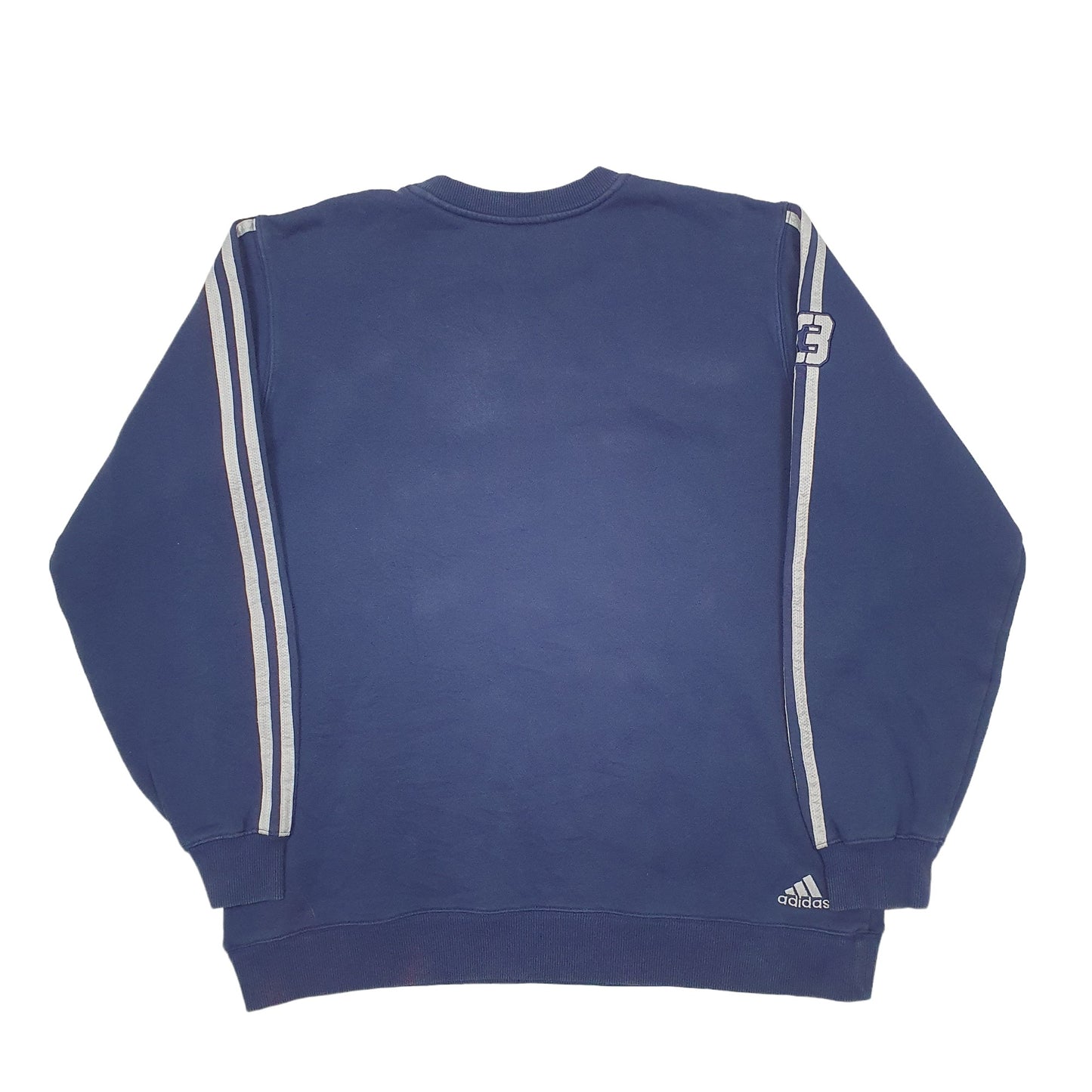 Mens Navy Adidas Spellout Crewneck Jumper