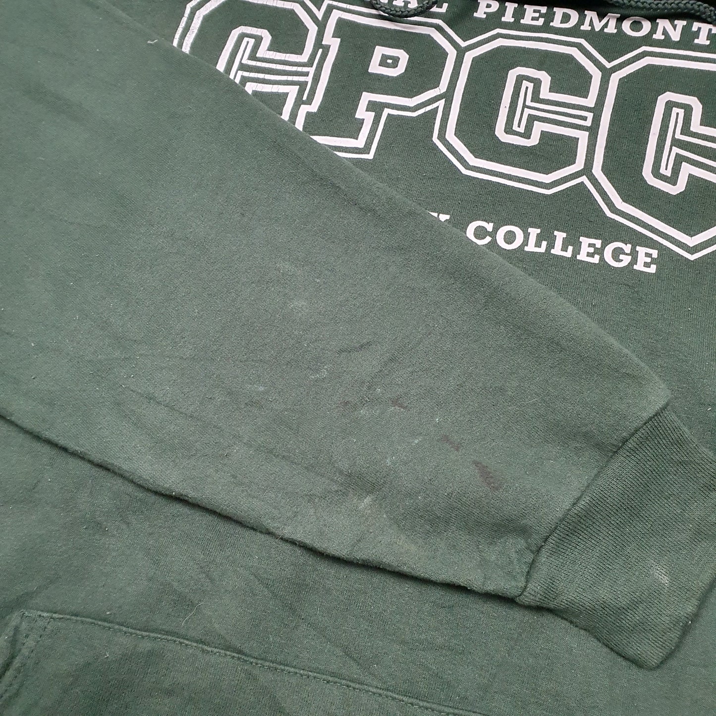 Mens Green Champion Piedmont Community College  CPCG Hoodie Jumper
