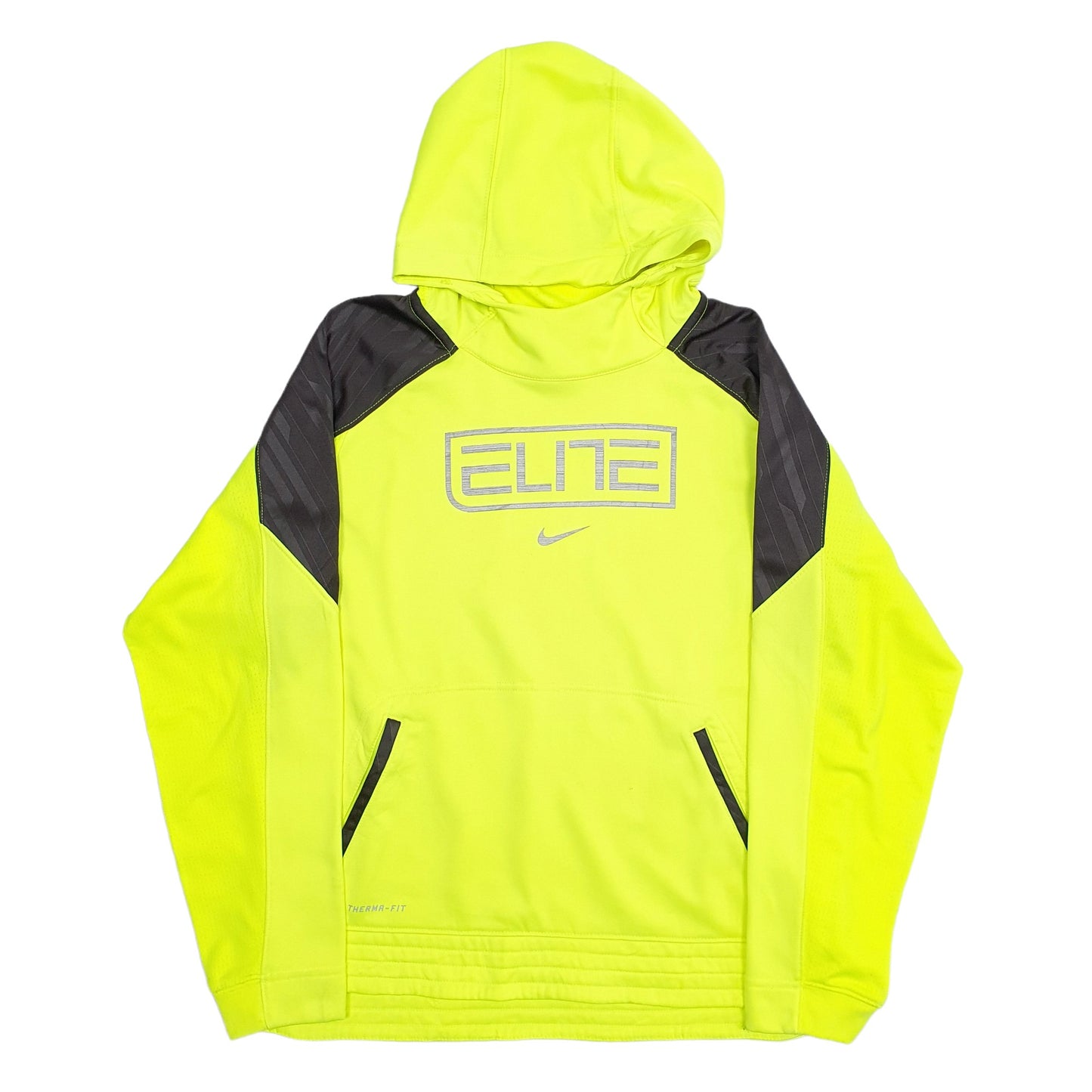 Womens Yellow Nike Elite Running Spellout Hi Vis Hoodie Jumper