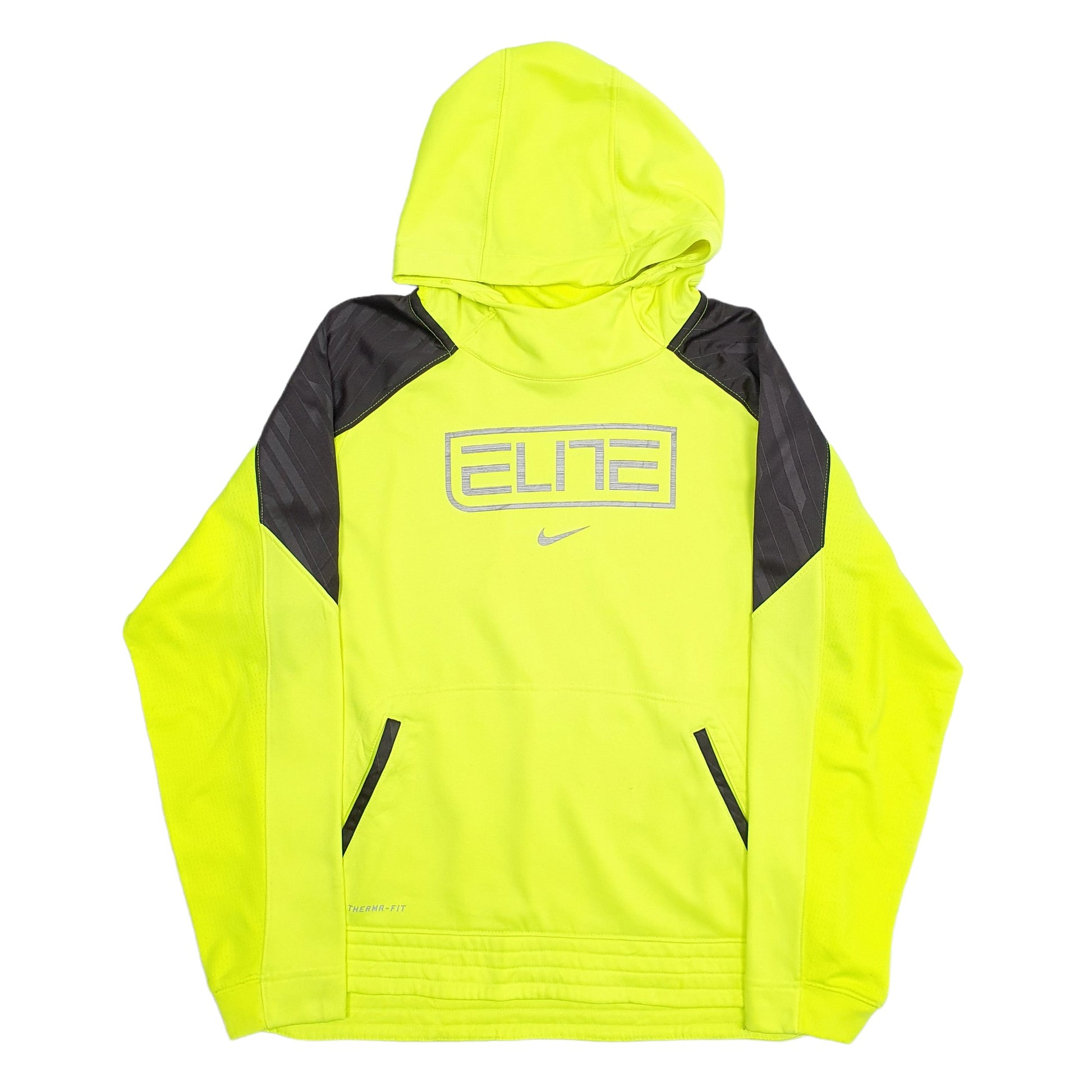 Womens Yellow Nike Elite Running Spellout Hi Vis Hoodie Jumper