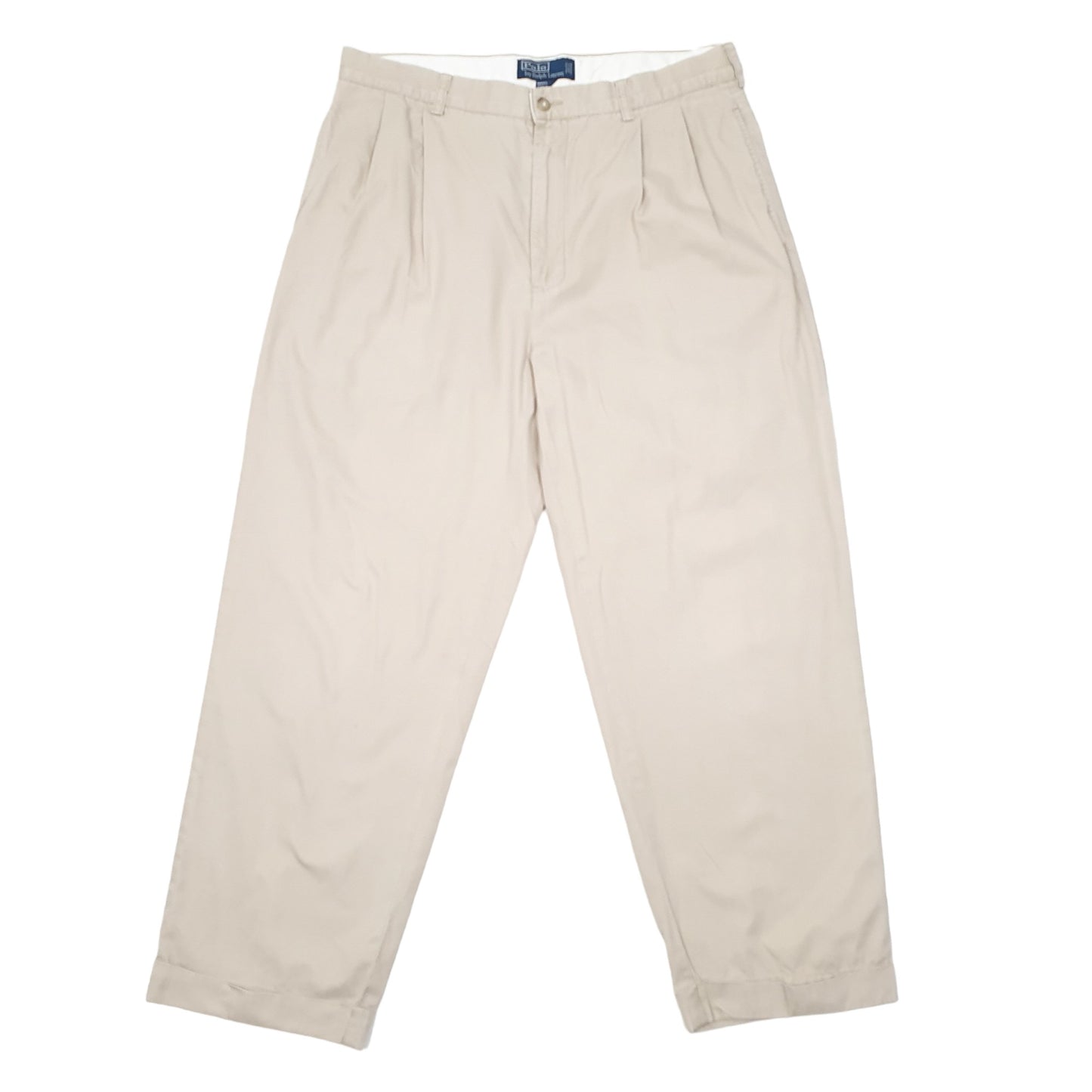 Mens Beige Polo Ralph Lauren Hammond Pant Double Pleated Chino Trousers