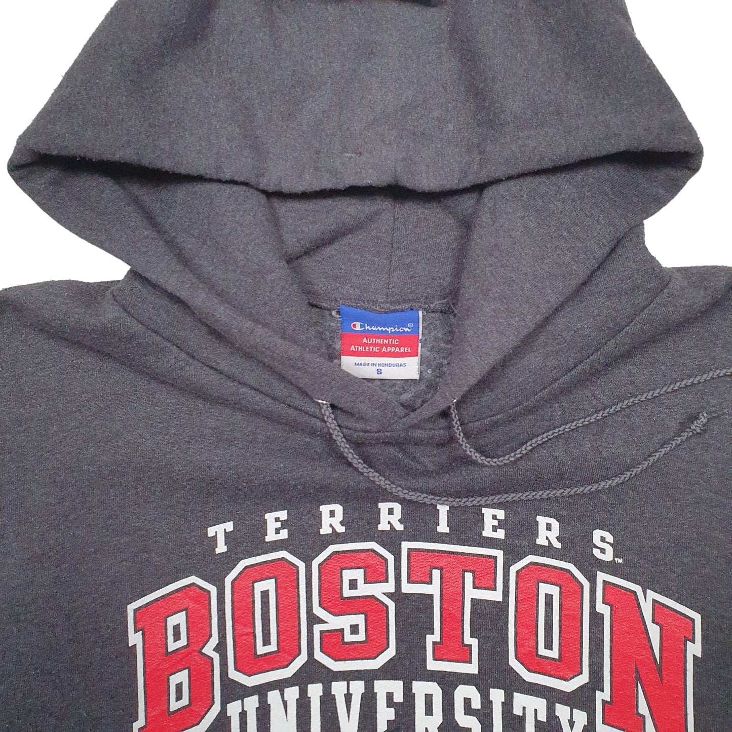 Mens Grey Champion Boston University USA College Hoodie Jumper