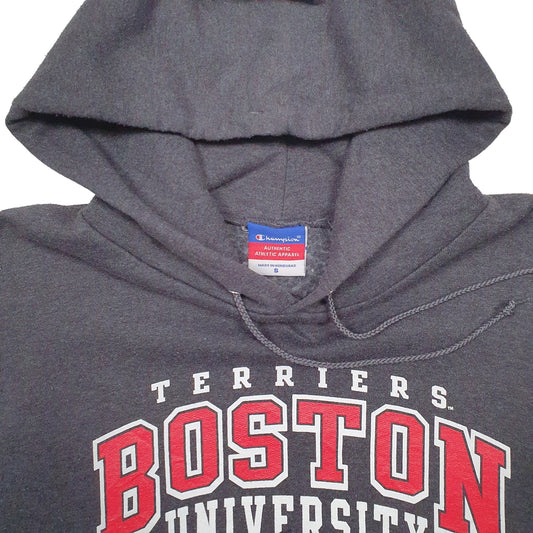 Mens Grey Champion Boston University USA College Hoodie Jumper