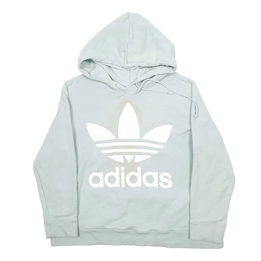 Mens Green Adidas Spellout Hoodie Jumper