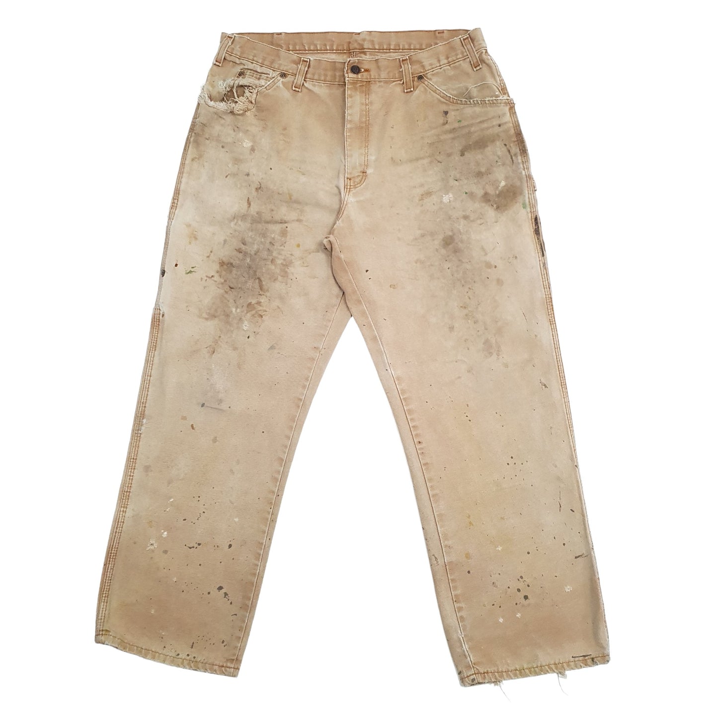 Mens Beige Dickies  Carpenter Trousers