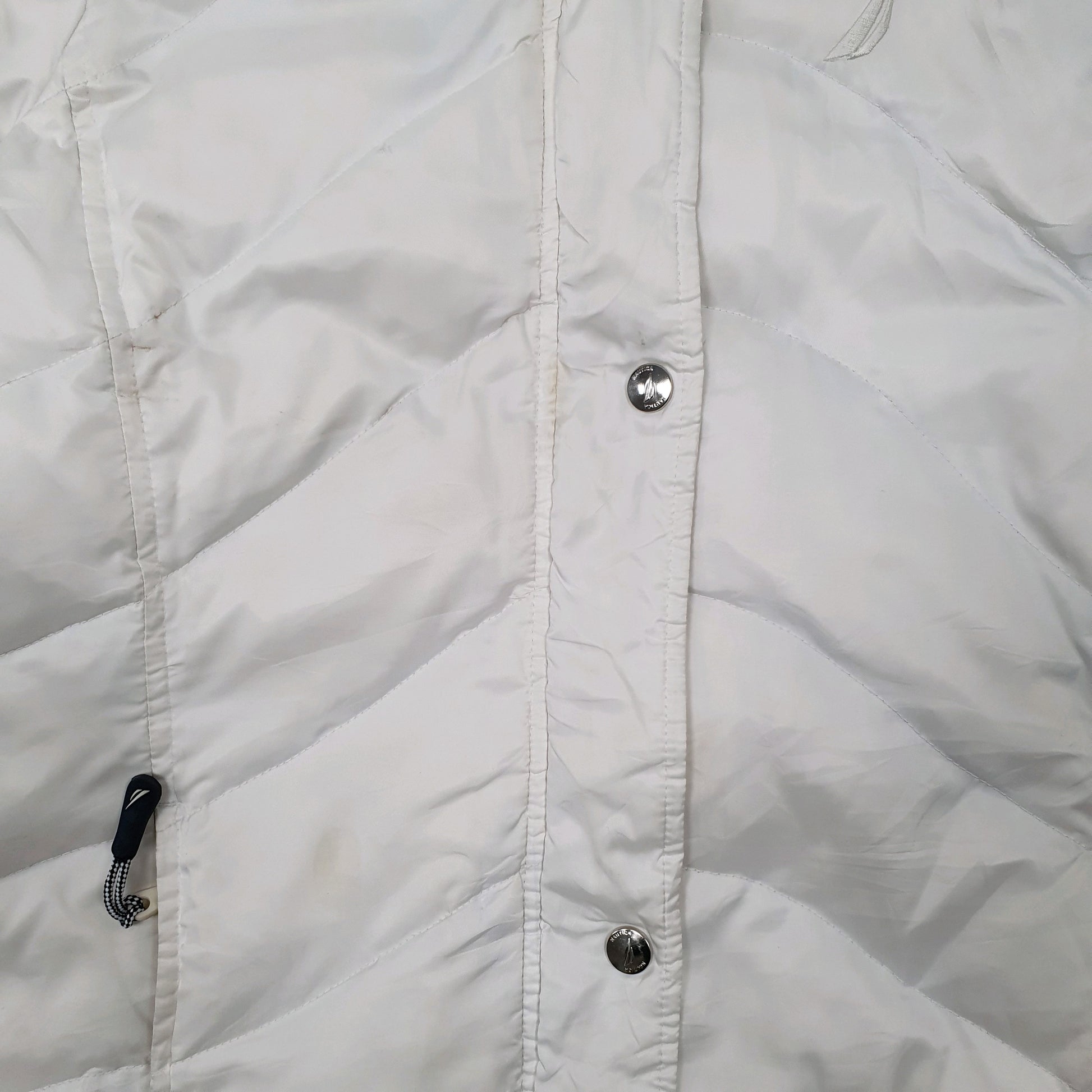 Womens White Nautica Longline Trench Puffer Jacket Coat