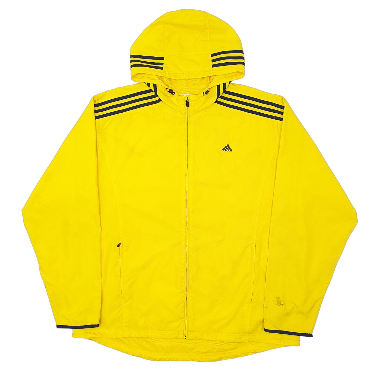Mens Yellow Adidas Hoodie Windbreaker Coat