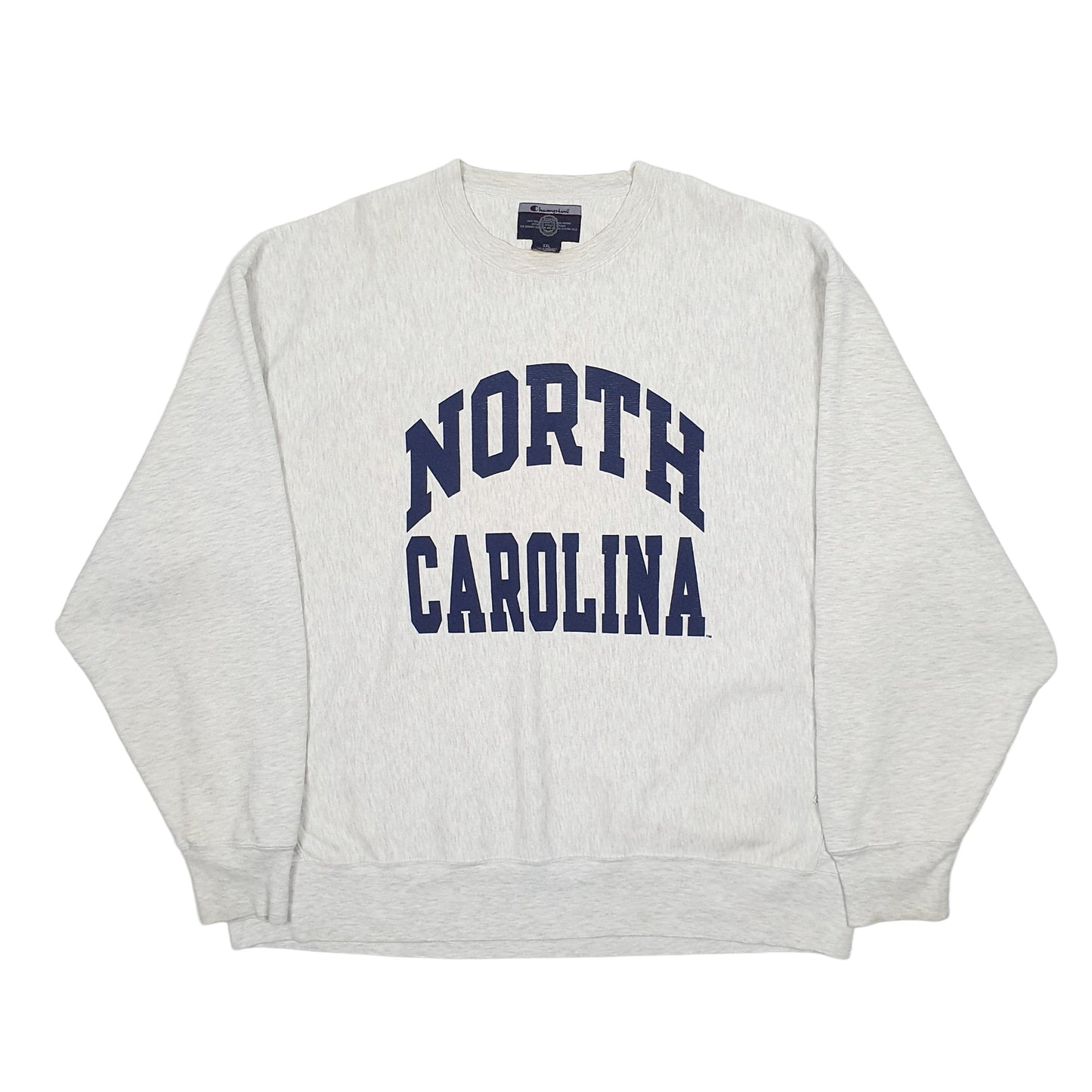 Mens Grey Champion Reverse Weave USA College North Carolina Crewneck Jumper