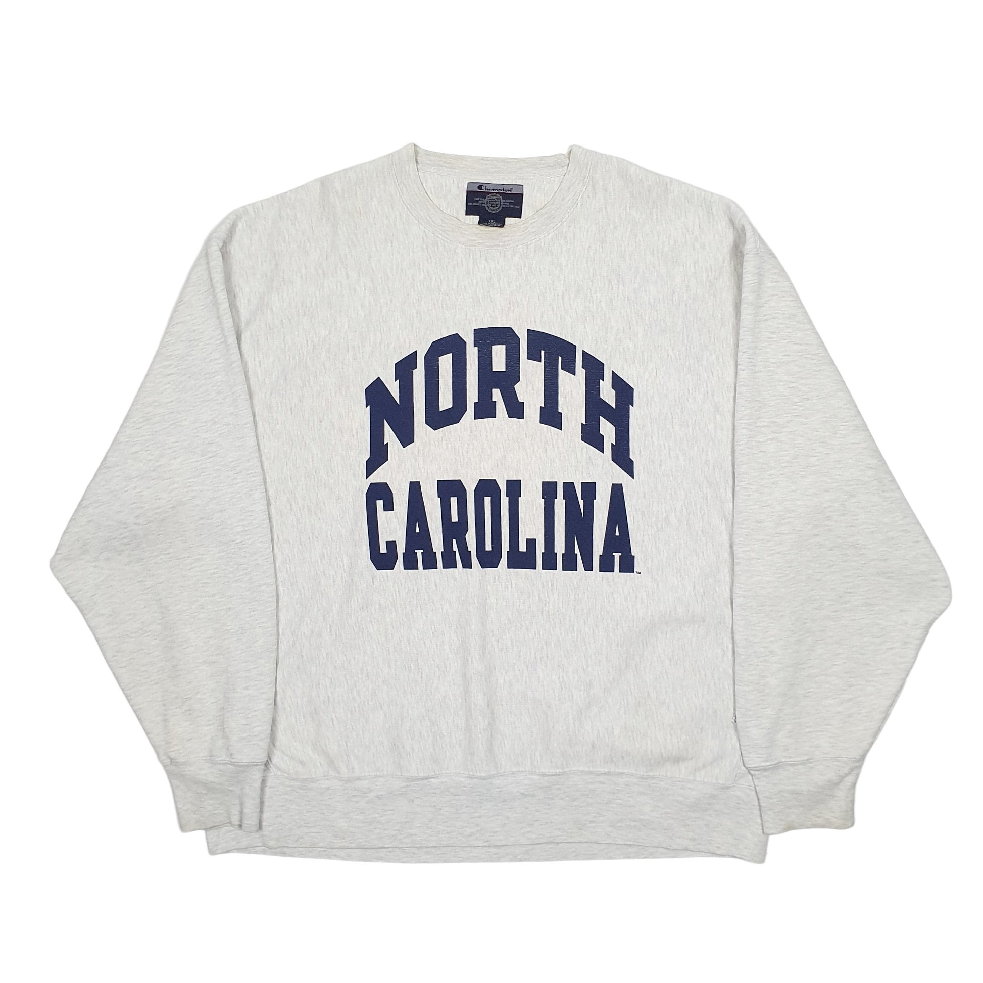 Mens Grey Champion Reverse Weave USA College North Carolina Crewneck Jumper