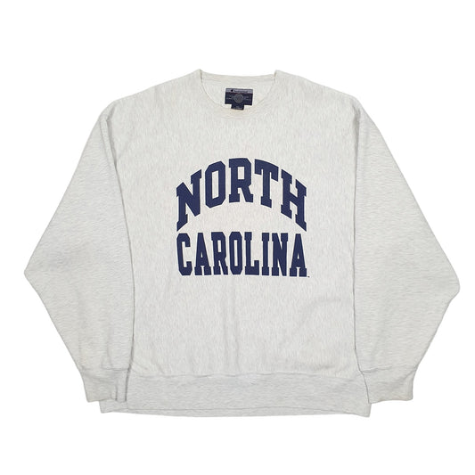 Mens Grey Champion Reverse Weave USA College North Carolina Crewneck Jumper