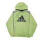 Mens Green Adidas Spellout Hoodie Jumper