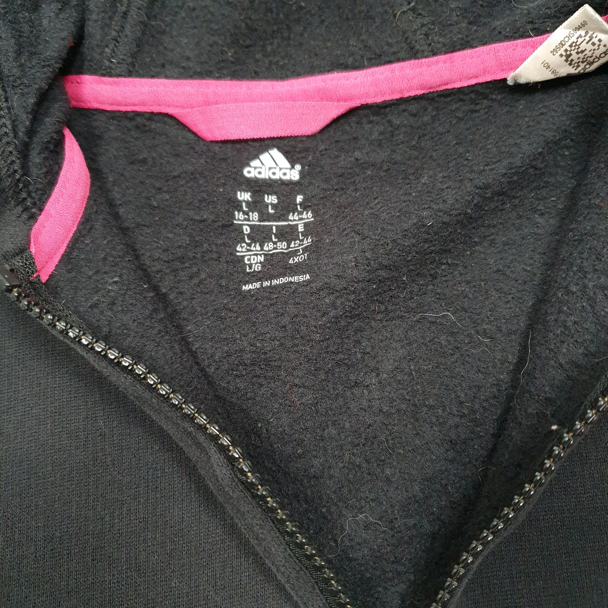 Womens Black Adidas Hoodie Full Zip Jumper