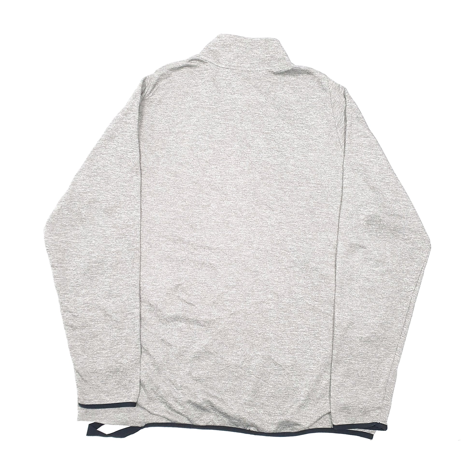 Mens Grey Nike Active Gym Workout Dri Fit Quarter Zip Jumper