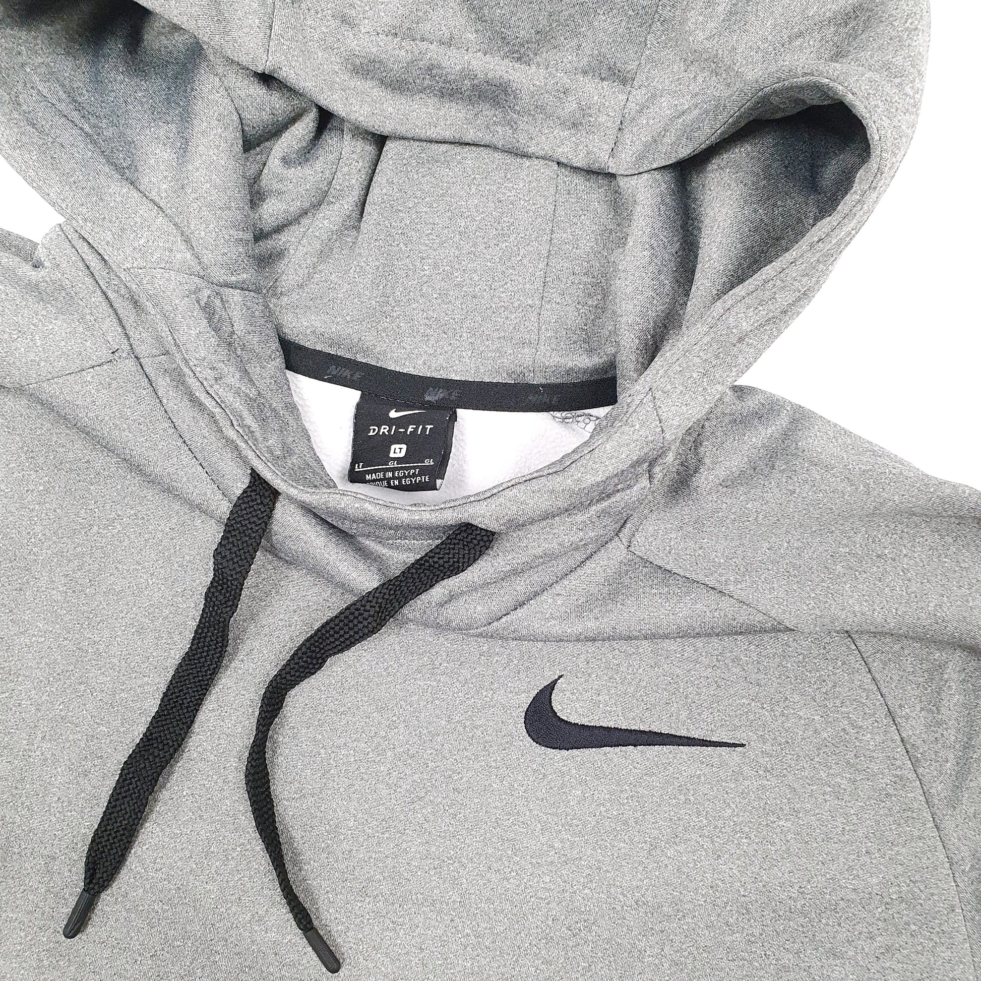 Mens Grey Nike Dri Fit Hoodie Jumper